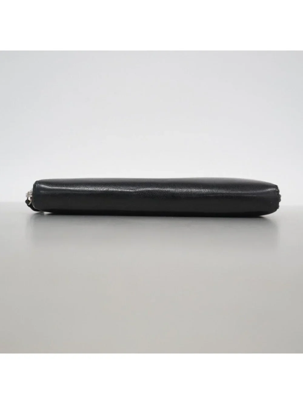 Chanel Wallet Leather Black Silver